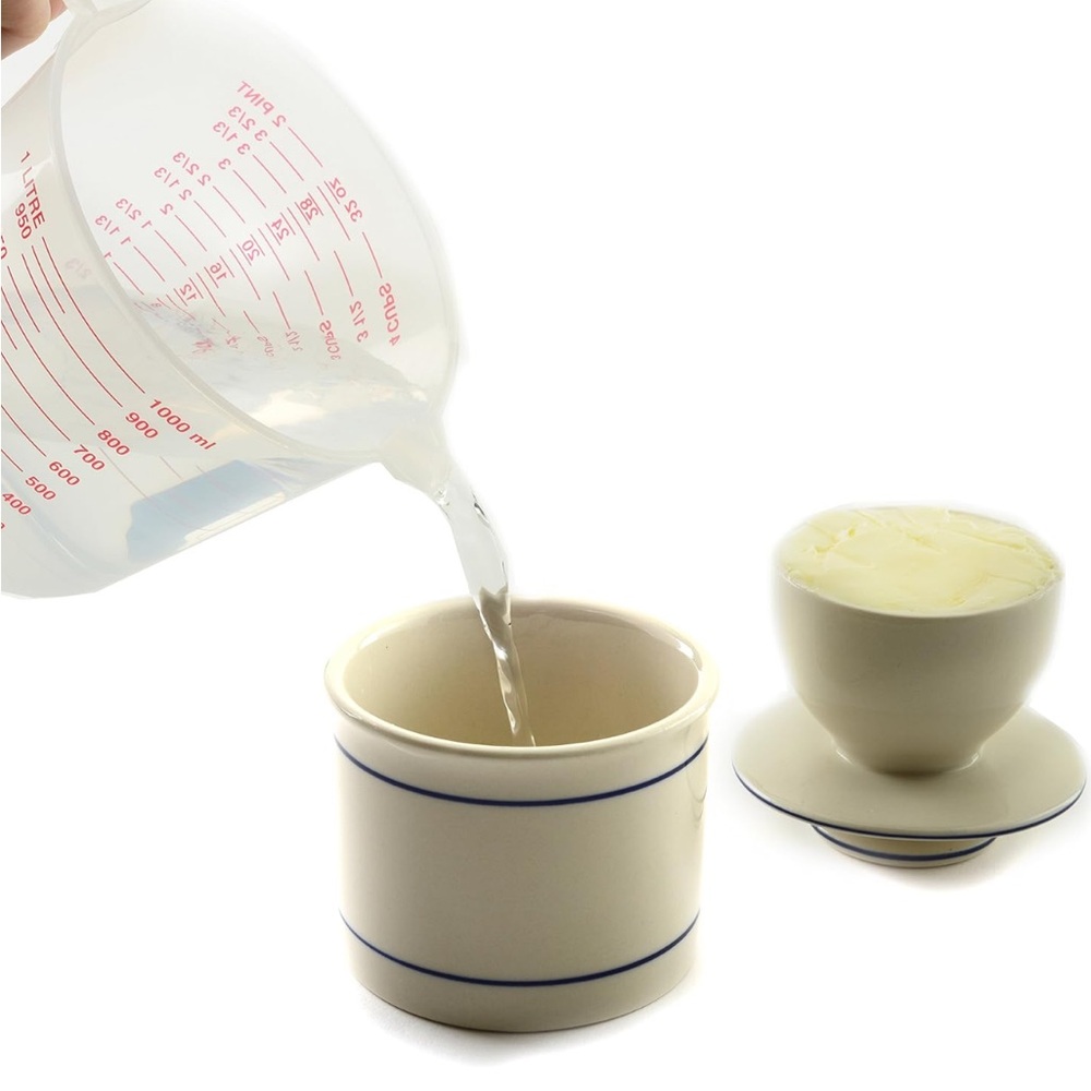 Norpro Glazed Stoneware Butter Keeper - Picture 4 of 11
